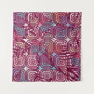 Tapiz Abstract leaf colorful vintage illustration design