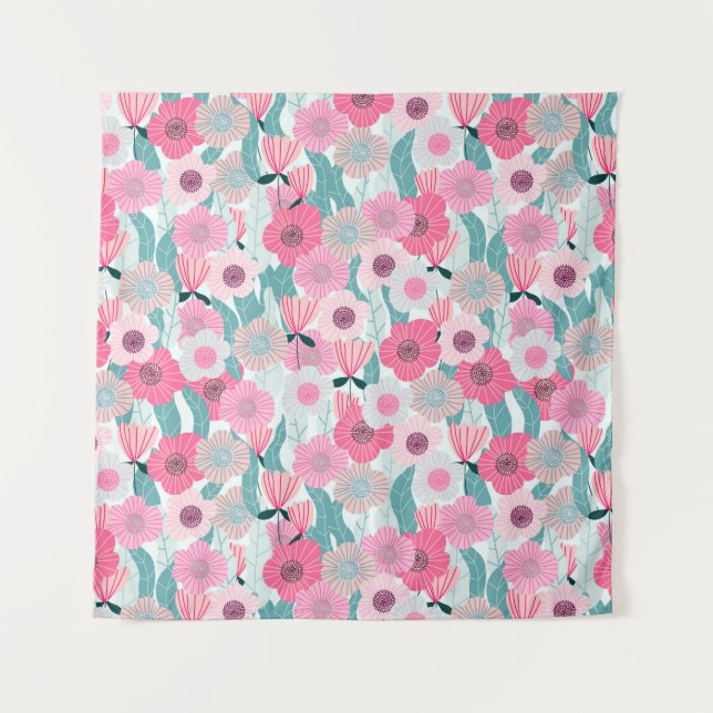 Tapiz Abstract pastel floral pattern. Beautiful pink flo (Anverso)