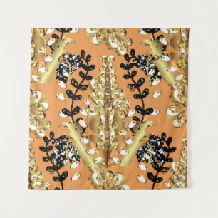Tapiz abstract pattern on orange yellow background with 