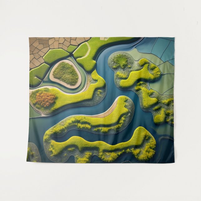 Tapiz Abstract River Estuary (Anverso (horizontal))