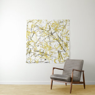 Tapiz Abstract Scribbles - Mustard and Brown