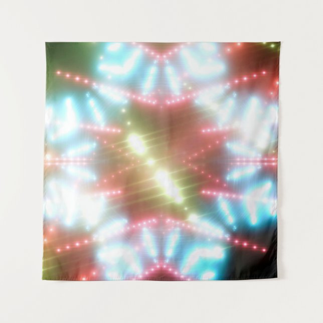 Tapiz abstract shiny neon background with beams and star (Anverso)