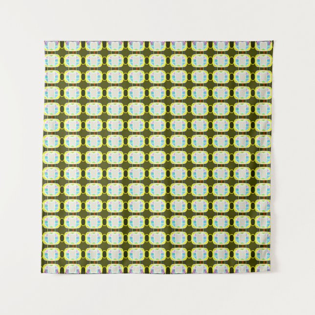 Tapiz abstract texture, colorful gingham pattern, modern (Anverso)