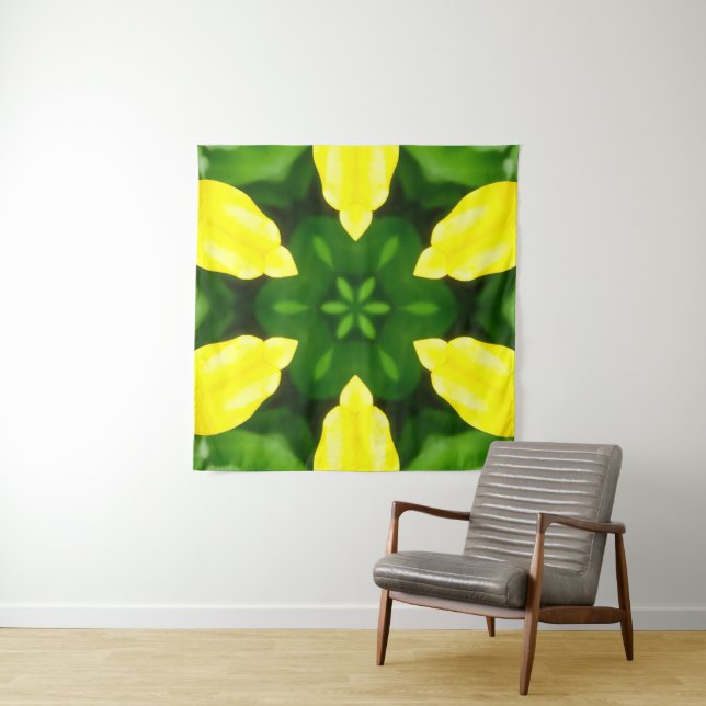 TAPIZ ABSTRACT YELLOW AND GREEN DRAWING. SAMER BRASIL. 3 (In situ)