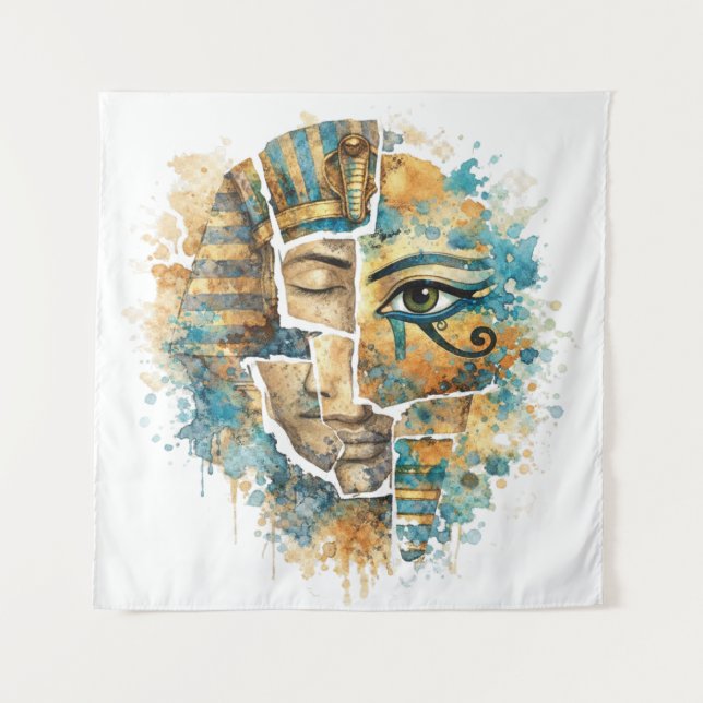 Tapiz AbstractAncientEgyptian Pharaoh with Eye of Horus  (Anverso)