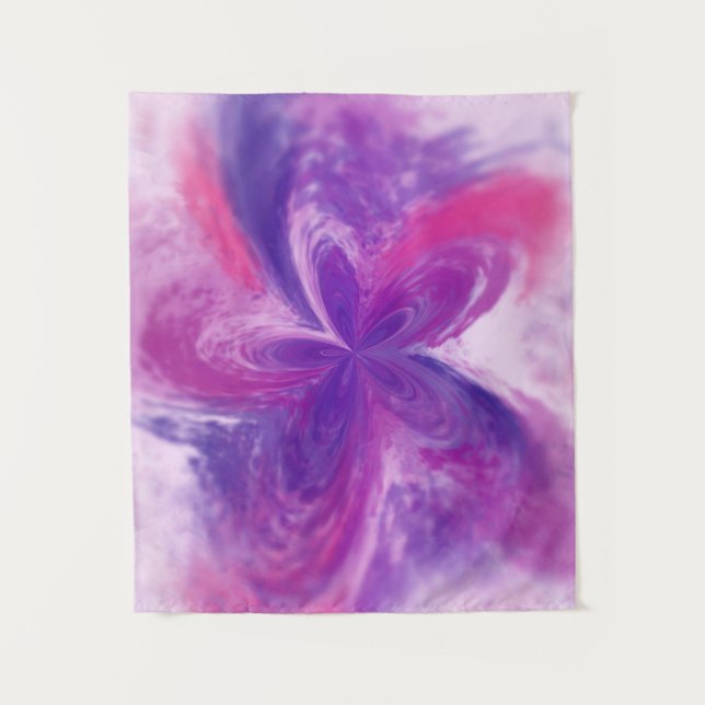 Tapiz Abstracto Pintado Fantasía Flor acuarela (Anverso)