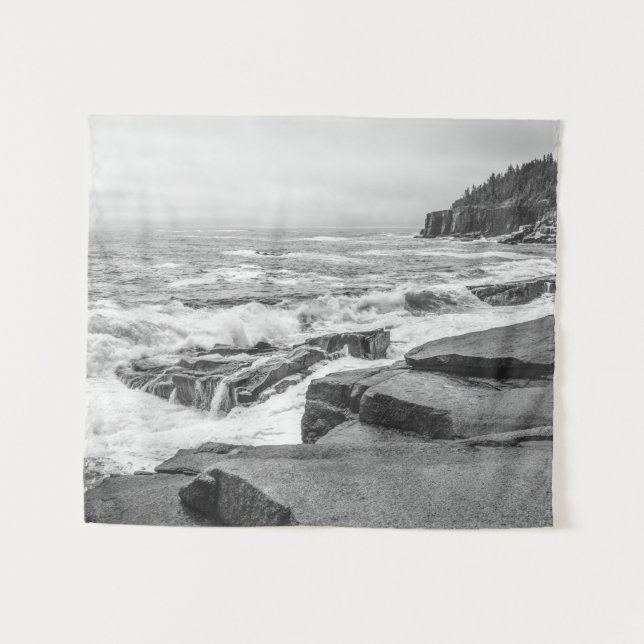 Tapiz Acadia Maine Rocky Shoreline SMALL (Anverso (horizontal))