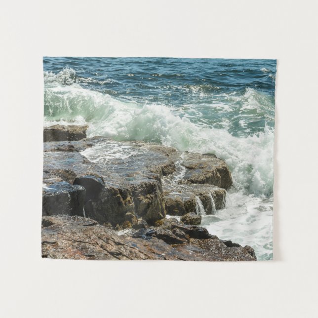 Tapiz Acadia Rocky Shoreline Maine SMALL (Anverso (horizontal))