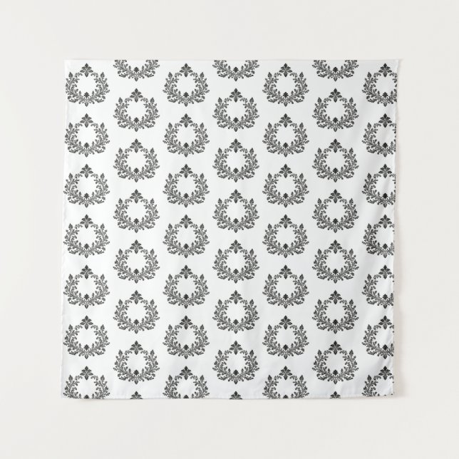 Tapiz Acanthus & Antiquity, boda blanco y negro, (Anverso)