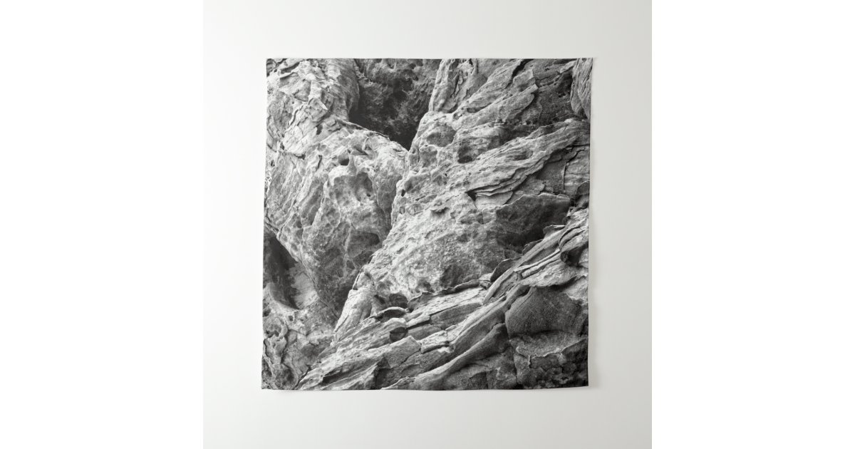 Tapiz Acantilado blanco y negro | Zazzle.es