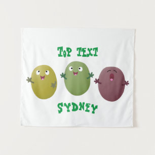 Tapiz Aceitunas alegres y lindas cantando personalizado