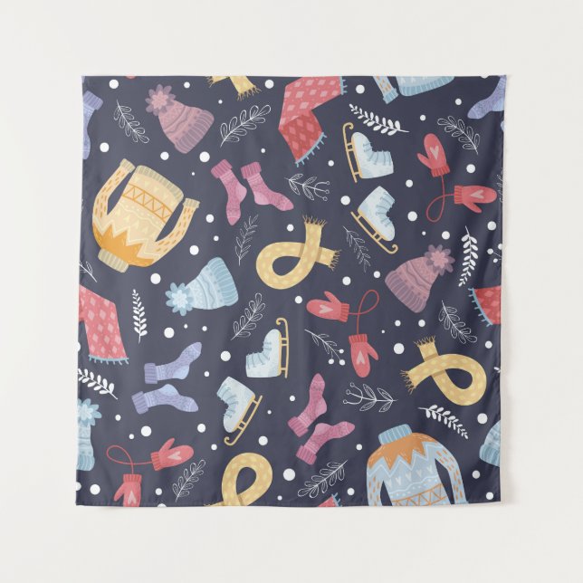 Tapiz Acogedora cosecha de invierno de punto inmaculado (Anverso)