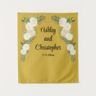 Tapiz Acogida de boda personalizada Prop Floral personal