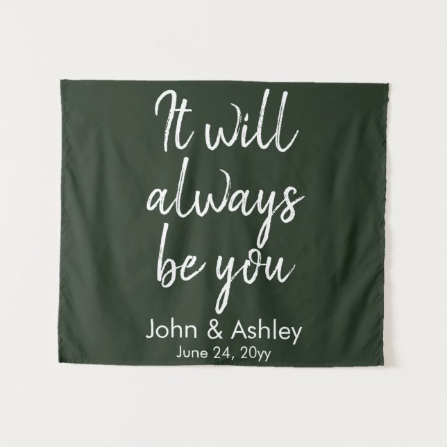 Tapiz Acogida de bodas de campo Cazador Verde (Anverso (horizontal))