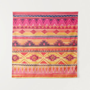 Tapiz acuarela africana, patrón vibrante