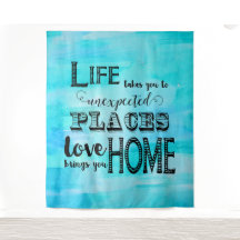 Acuarela azul acuática Resumen tipografía cita