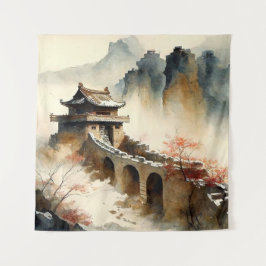 Tapiz acuarela china La Gran Muralla
