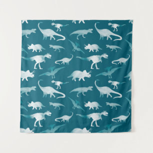 Tapiz Acuarela de dinosaurios: Patrón textil