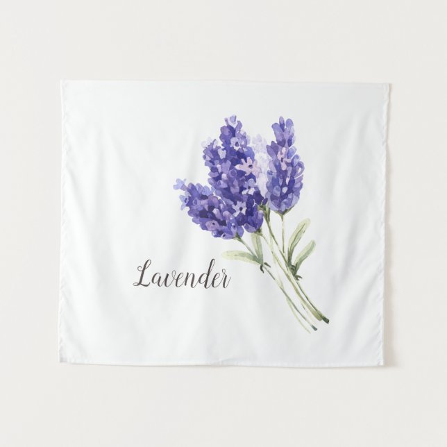 Tapiz Acuarela de flores de lavanda (Anverso (horizontal))