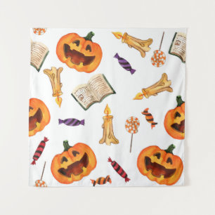 Tapiz Acuarela de Halloween: Patrón estacional