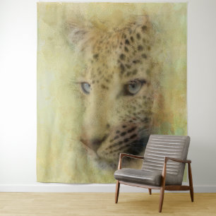 Tapiz Acuarela de Leopardo Africano