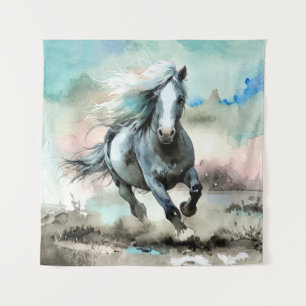 Tapiz Acuarela de majestuoso caballo de tiro 