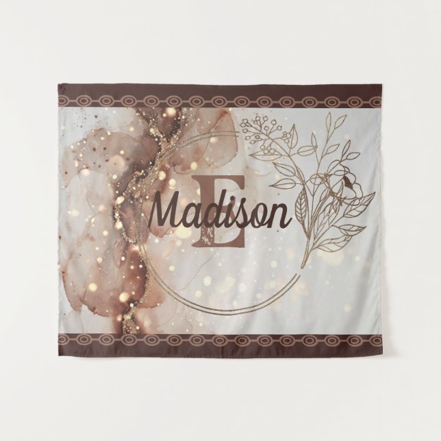 Tapiz Acuarela de mármol con acentos Purpurinas (Anverso (horizontal))