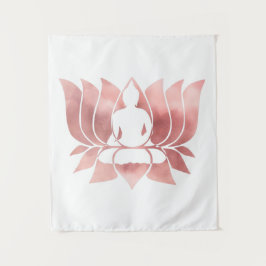 Tapiz Acuarela de oro Rosa Textura Buda Meditación Zen