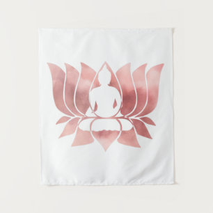 Tapiz Acuarela de oro Rosa Textura Buda Meditación Zen