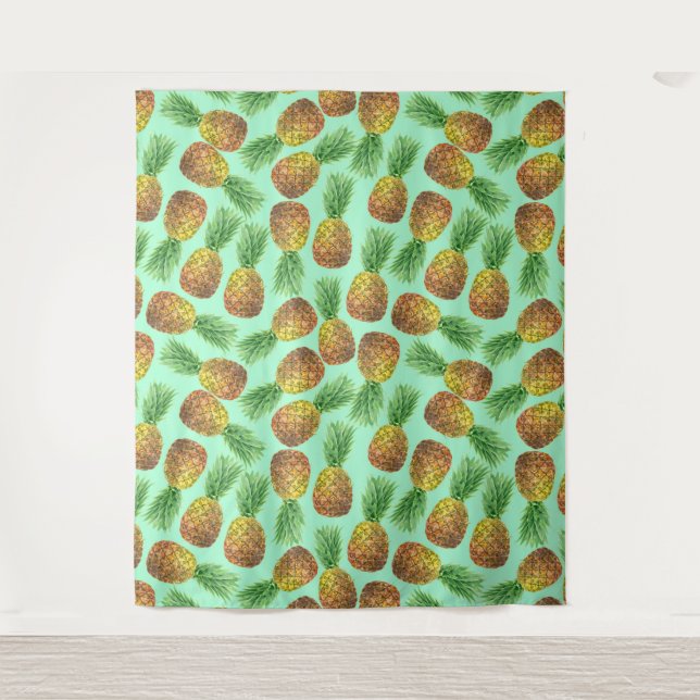 Tapiz Acuarela de piñas 2 (Anverso)