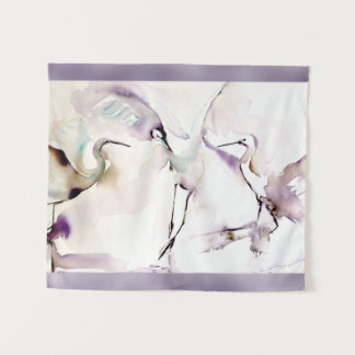 Tapiz Acuarela de "tres grúas de baile"