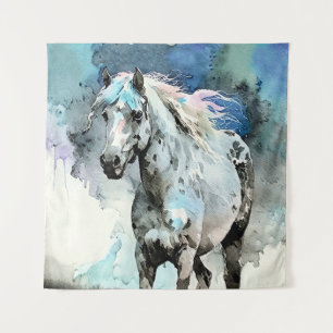 Tapiz Acuarela de yegua Appaloosa juguetona
