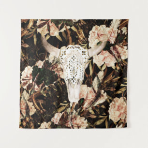 Tapiz acuarela étnica: fondo floral retro.