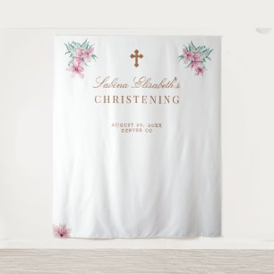 Tapiz acuarela floral rosa Foto de apoyo para cristianda