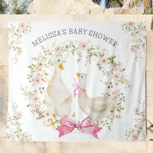 Tapiz Acuarela Ganso Mamá e hija Flores Shower de bebé