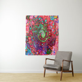 Tapiz Acuarela Groovy Rojo Resumen Remoto Líquido Swirl