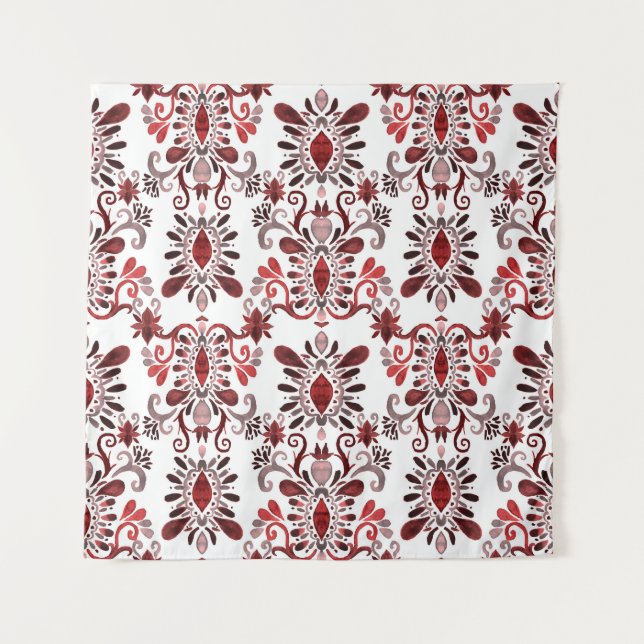 Tapiz Acuarela Ikat: Típica Étnica Sin Marea. (Anverso)