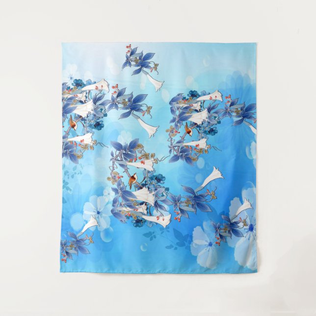 Tapiz Acuarela Ilustrada Moon-flower (Anverso)