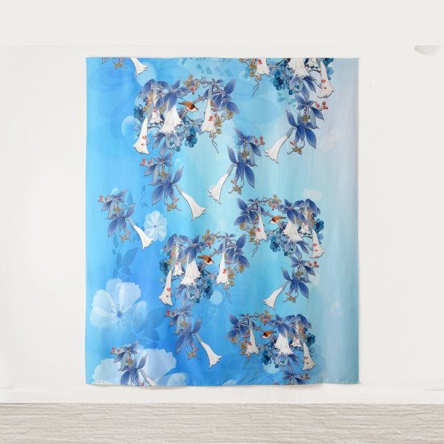 Tapiz Acuarela Ilustrada Moon-flower (Anverso)