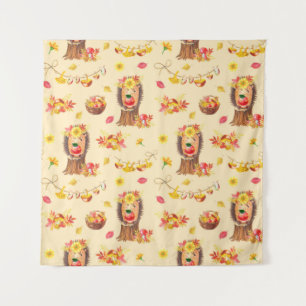 Tapiz Acuarela Patrón ininterrumpido de otoño. Agua dulc