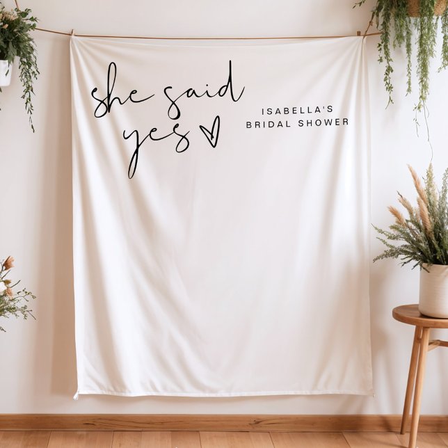 Tapiz ADELLA Modern Minimal Dijo Sí Ducha Bridal (Subido por el creador)