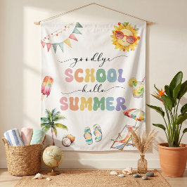 Tapiz Adiós Escuela Hola Fiesta de Verano