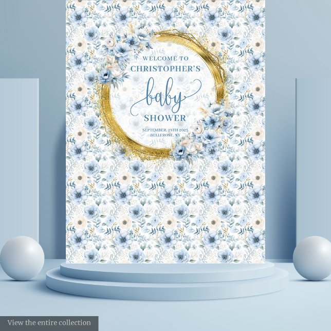 Tapiz Adorable Dusty Blue Gold Tapestry de Baby Shower (Adorable Dusty Blue Gold Baby Shower Tapestry

)
