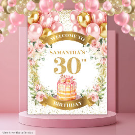 Tapiz Adorable exhibición de cumpleaños número 30 con to