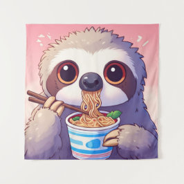 Tapiz Adorable Sloth Comating Ramen