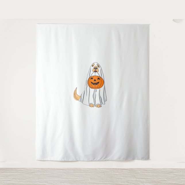 Tapiz Adorable Spooky Golden Retriever Ghost Classic T-S (Anverso)