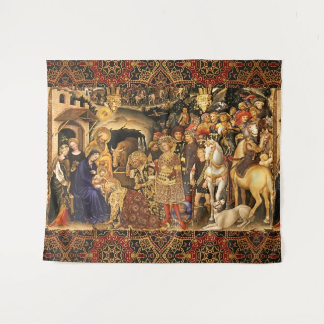 Tapiz ADORACIÓN DE MAGI Gentile Da Fabriano, Navidades (Anverso (horizontal))