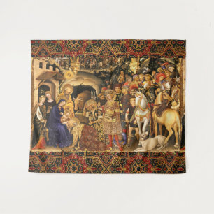 Tapiz ADORACIÓN DE MAGOS Gentile Da Fabriano, Navidad