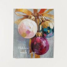Adornos de Navidad Pintados con Impasto Fiesta