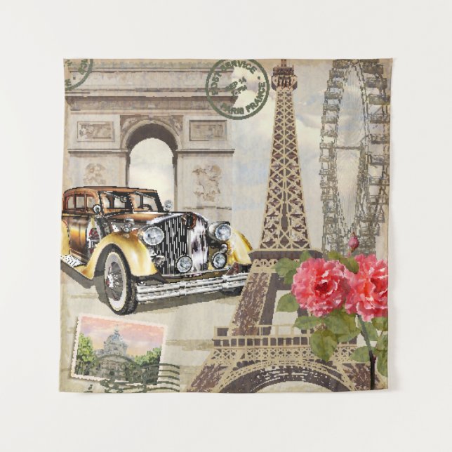 Tapiz Afiche de la época de París. (Anverso)